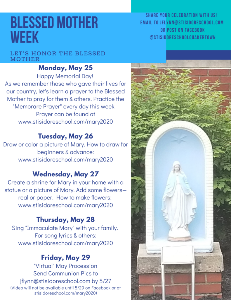 Blessed Mother Week May 25 - 29